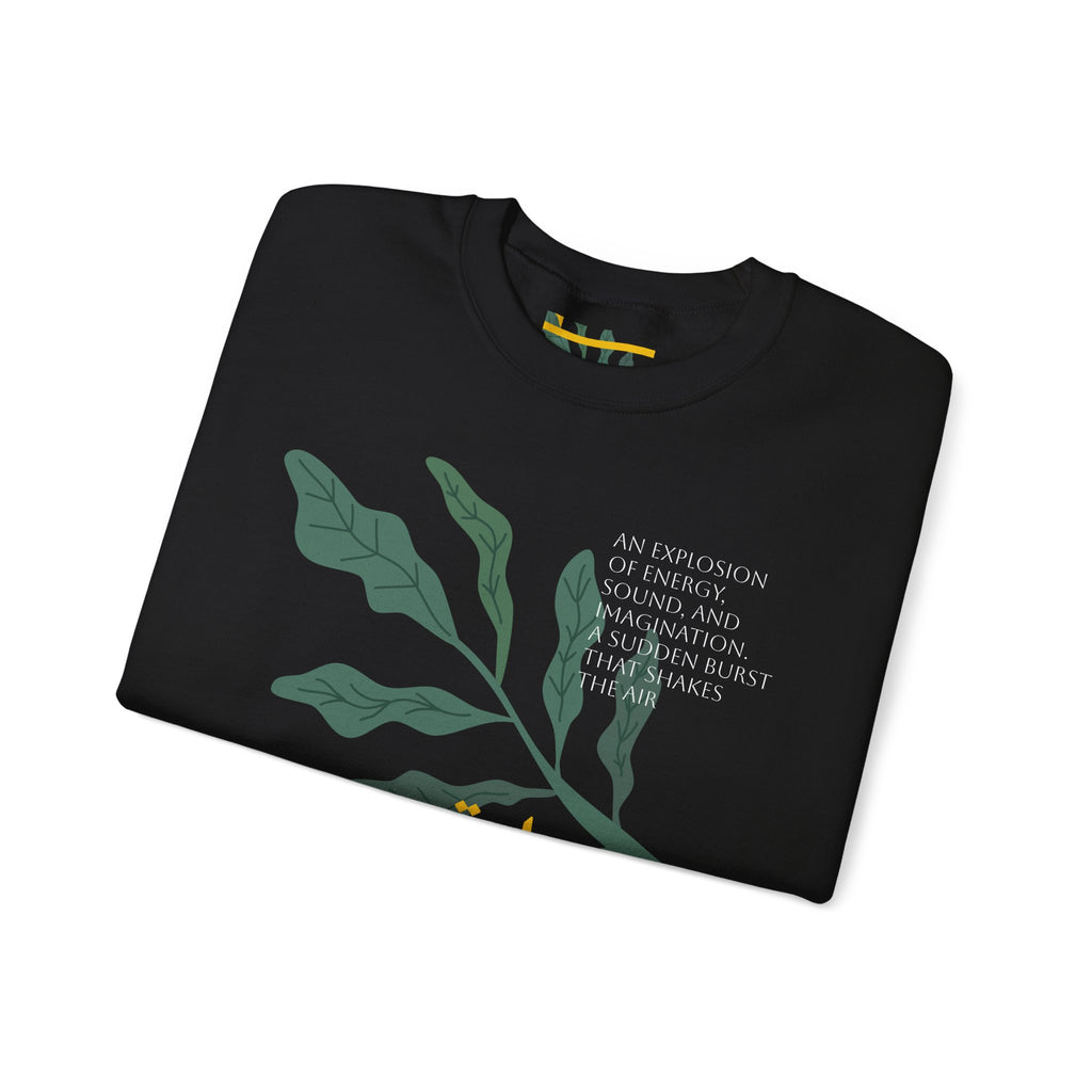 Arabic Calligraphy Leaf Illustration Sweatshirt | Botanical Script Crewneck